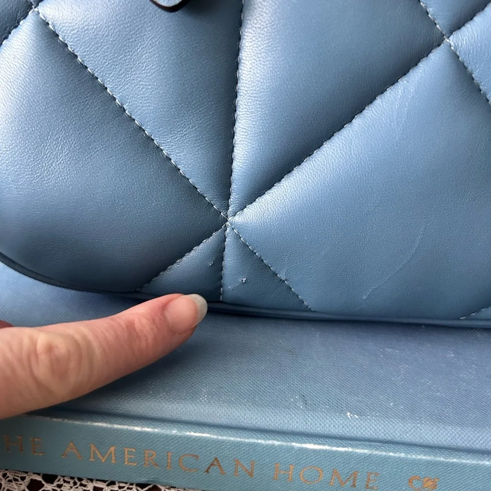 Coach Teri Diamond Quilted Hobo Silver Light Mist - Picture 12 of 14